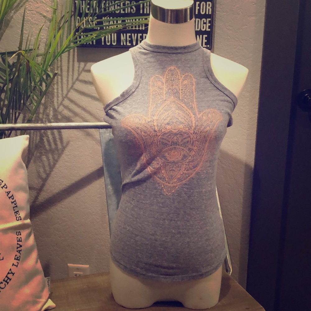 High Neck Grey Tank